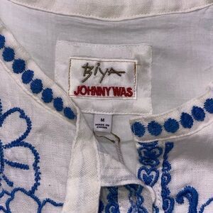 Johnny Was
Mishti Floral-Embroidered Linen Mini Dress size M